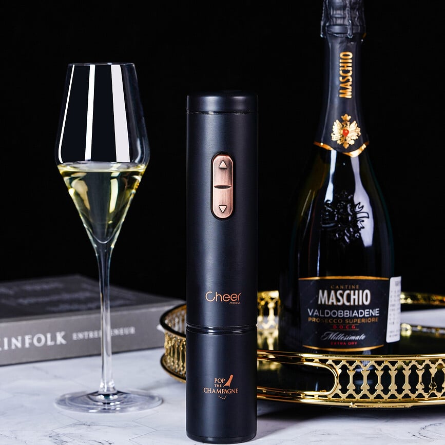 Ace Odpirač za šampanjec električni, z zamaškom Bubble, 2 kosa