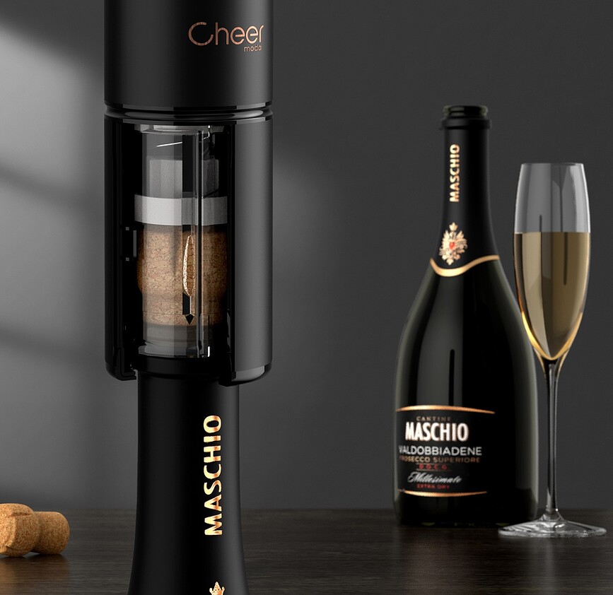Ace Ouvre-Bouteille électrique, pour champagne, avec bouchon Bubble, Set 2 pièces
