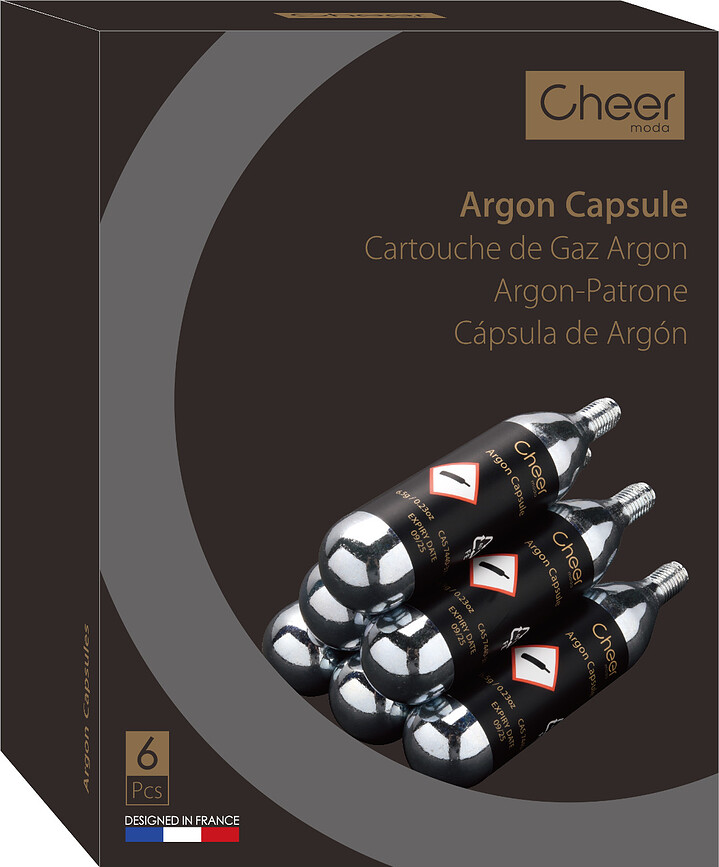 Connoisseur Cartouches d'Argon pour distributeur, Lot de 6