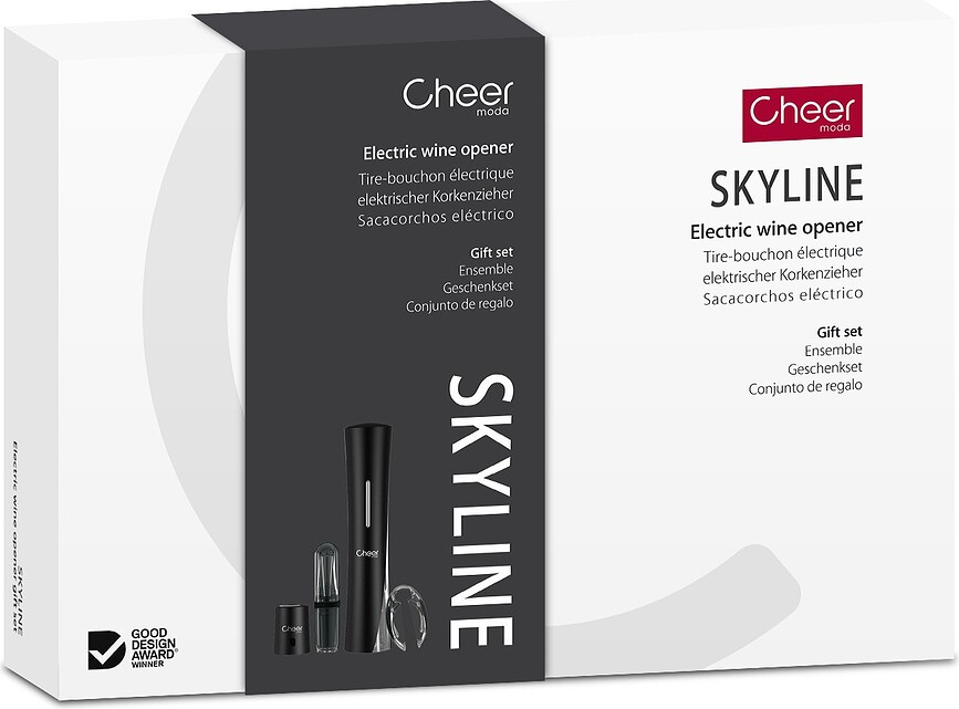 Set de Accesorios para Vino Skyline, rojo, 4 piezas