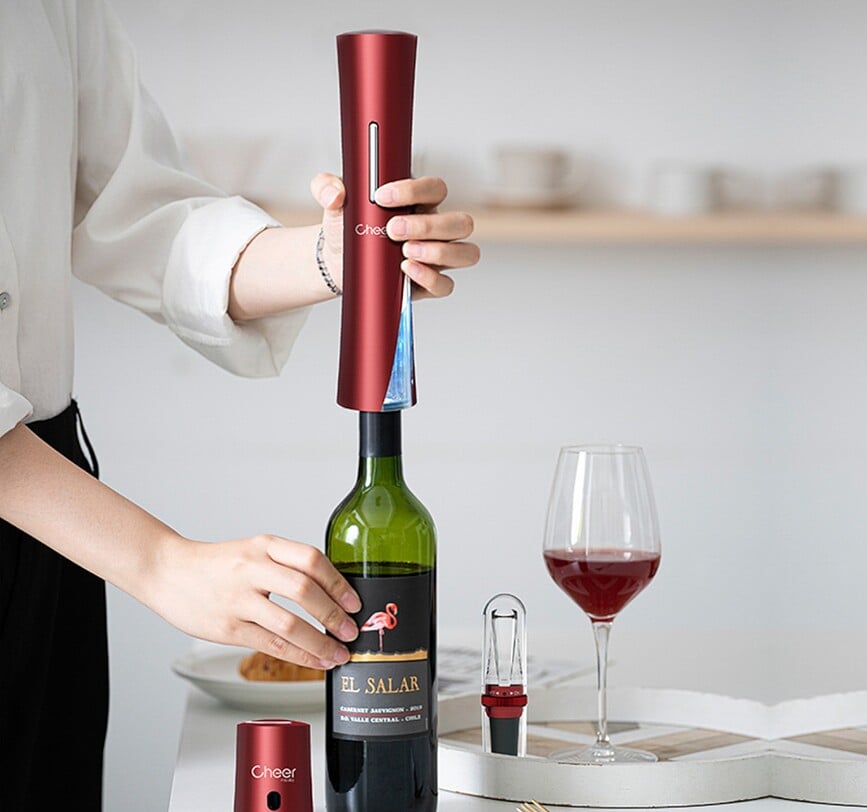 Skyline Set Accessoires à Vin, rouge, 4 pièces