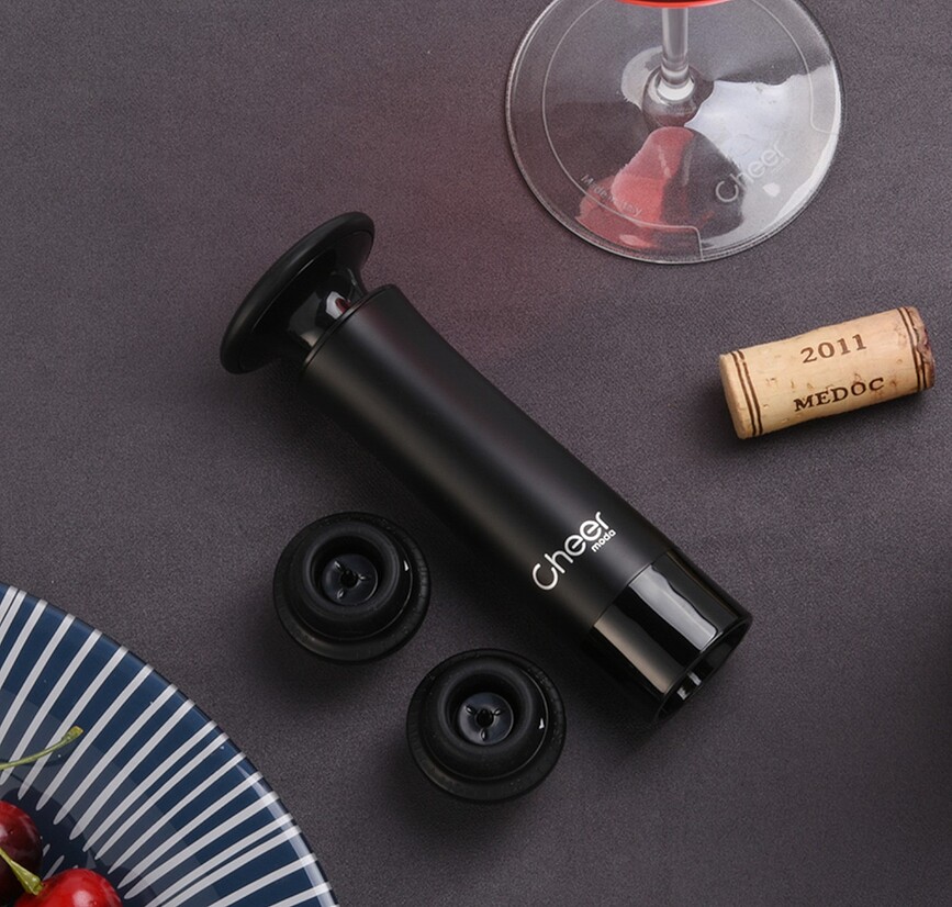 Treeplet Vakuumska črpalka za vino z zamaški, rdeča, 5-delni set