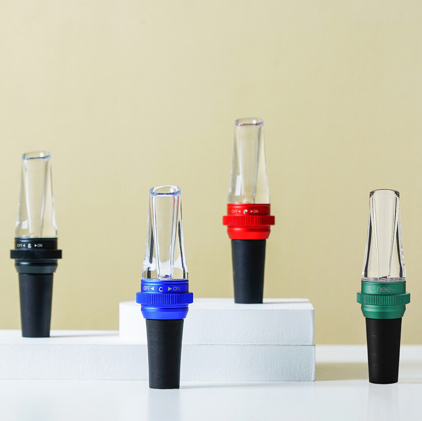 Vertedor de Vino con aireador Submarine, rojo