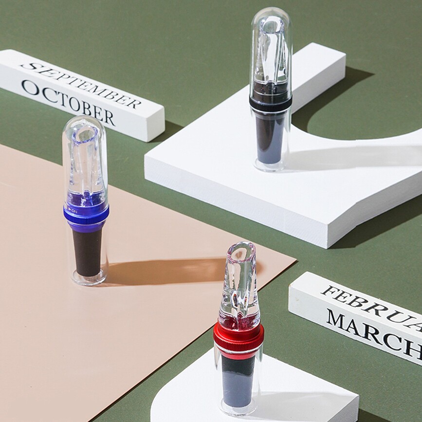 Vertedor de Vino con aireador Submarine, rojo