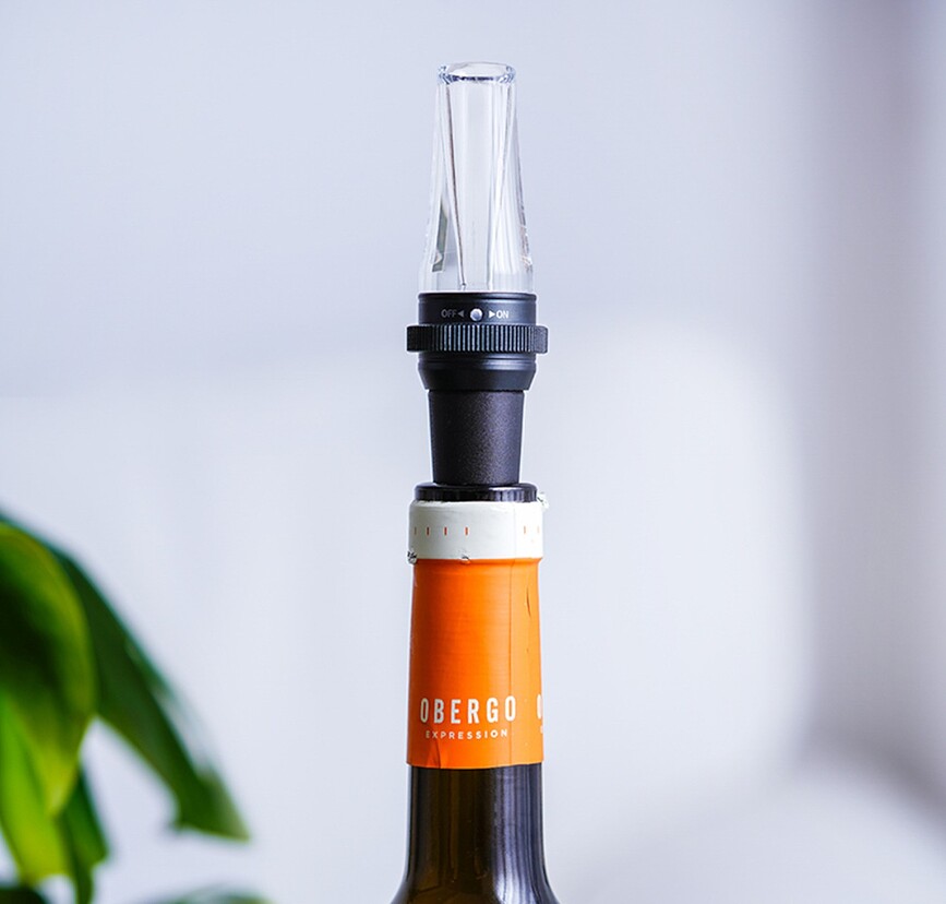 Vertedor de Vino con aireador Submarine, rojo