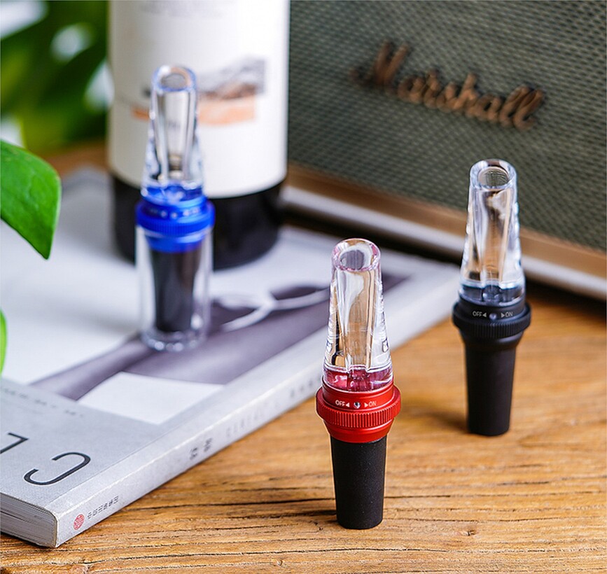 Vertedor de Vino con aireador Submarine, rojo