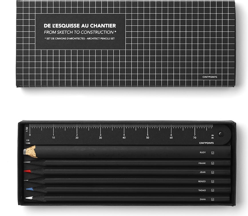 Architect Pencils Box Set de Dessin Technique 7 pièces