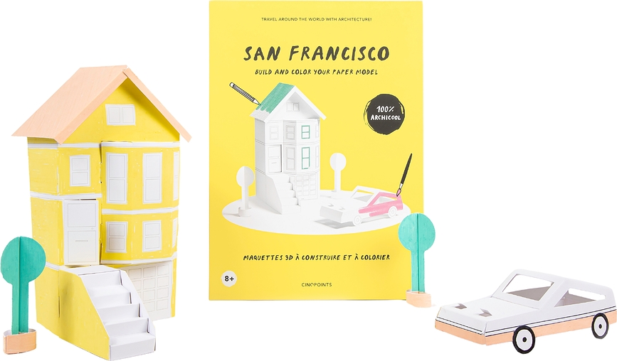 Kit di modellismo in carta San Francisco, da costruire e colorare