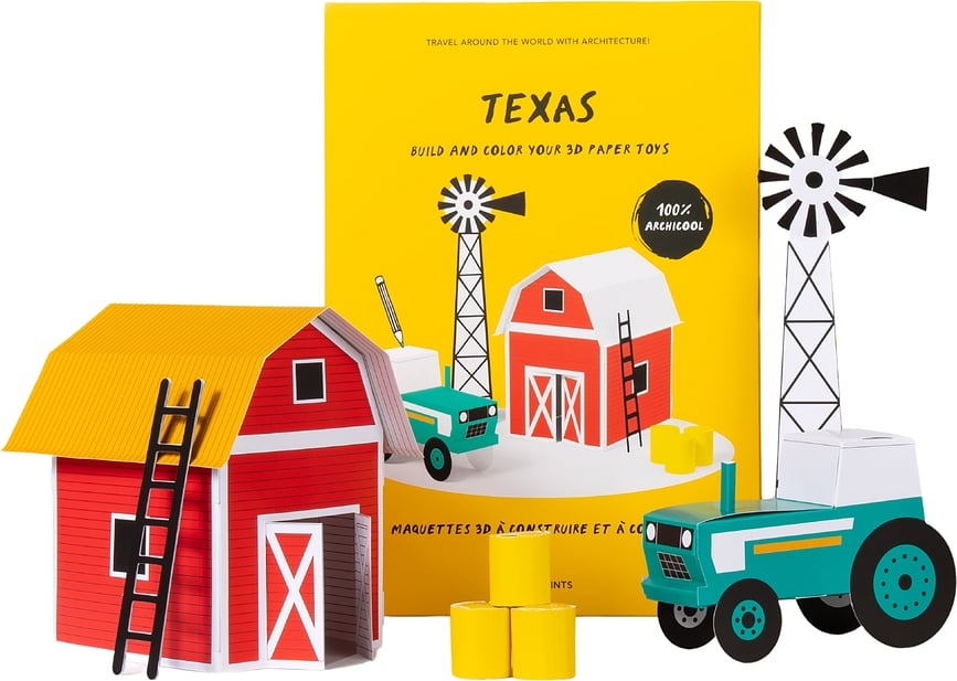 Μοντέλο Texas Σετ Κατασκευής, από χαρτί, για χρωματισμό