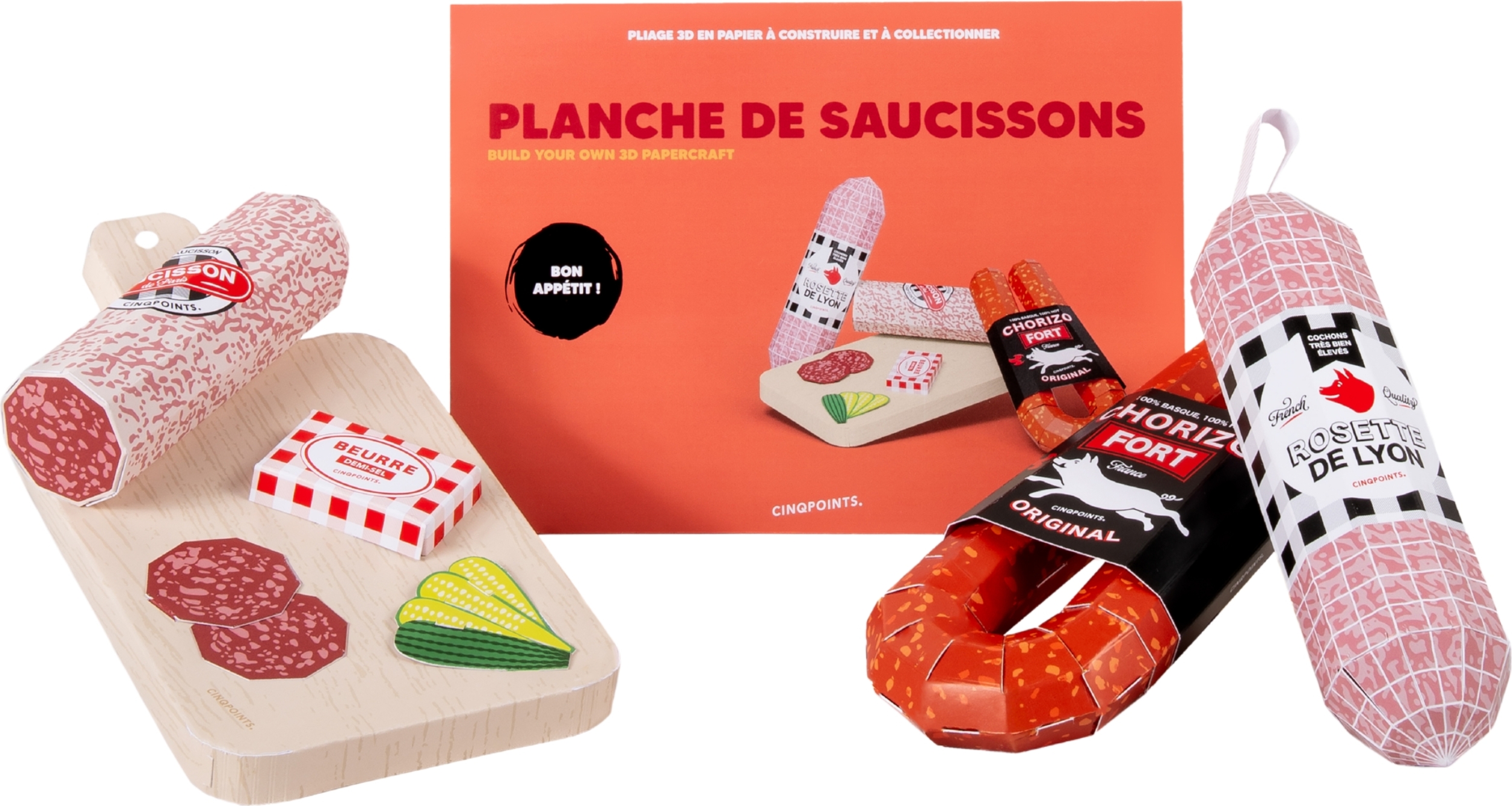 Paperfood Papier-Bastelset Planche De Saucissons