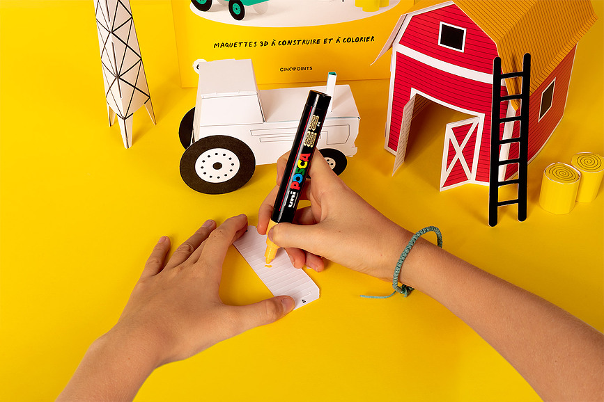 Kit de manualidades de papel para construir y colorear, modelo Kawaii Shop