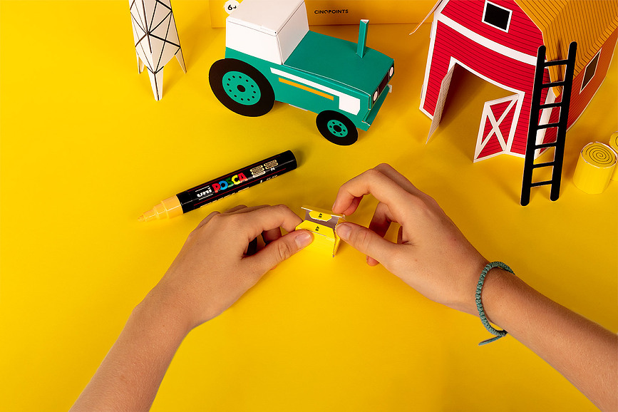 Kit de manualidades de papel para construir y colorear, modelo Kawaii Shop