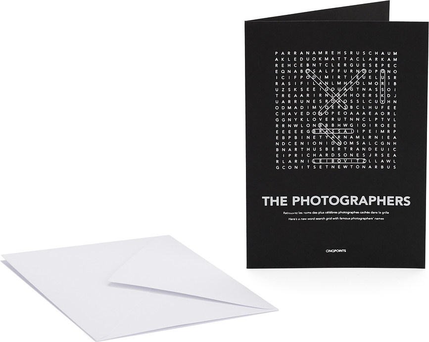 Tarjeta con sobre Find Me Photographers