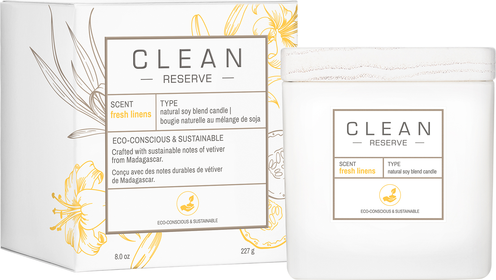 Clean Space Fresh Linens Duftkerze