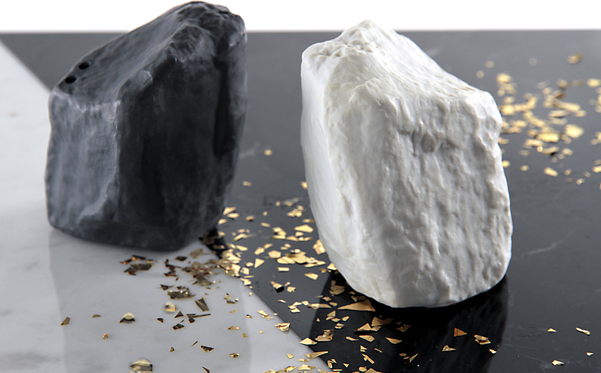 Rock & Salt Σετ Αλατιέρας και Πιπεριέρας, ανθρακί