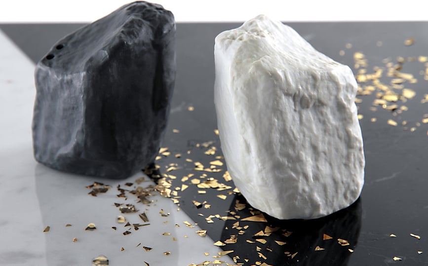 Rock & Salt Set Salière et Poivrière, blanches