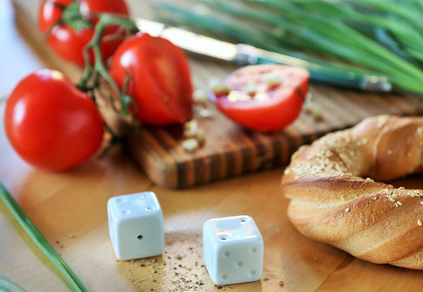 Σετ Αλατιέρα και Πιπεριέρα, σε σχήμα κύβου, 2 τμχ
