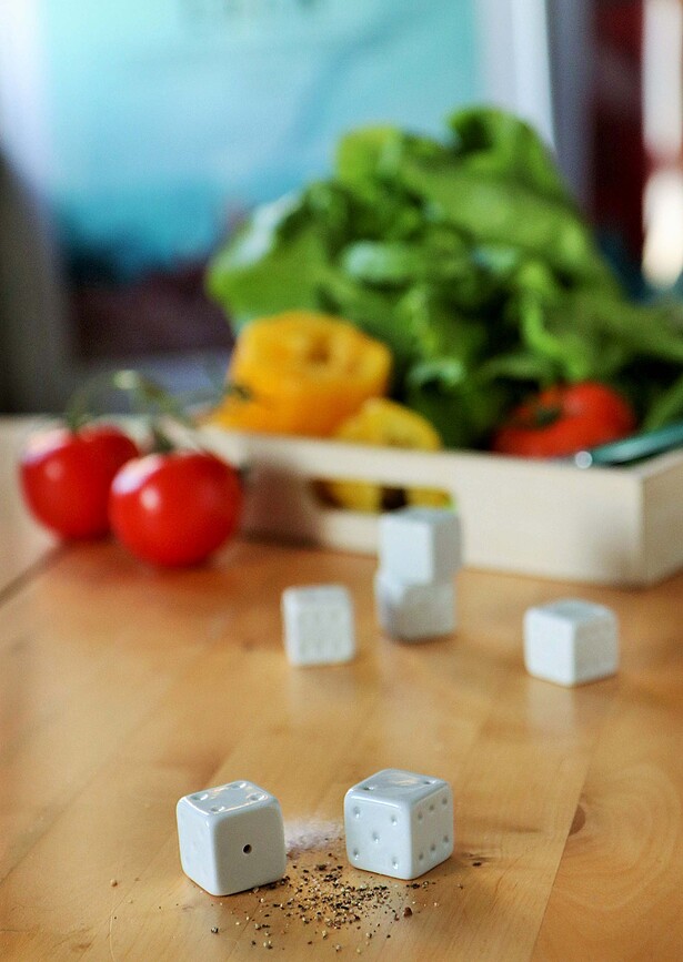 Set Salière et Poivrière, forme cube, Lot de 2