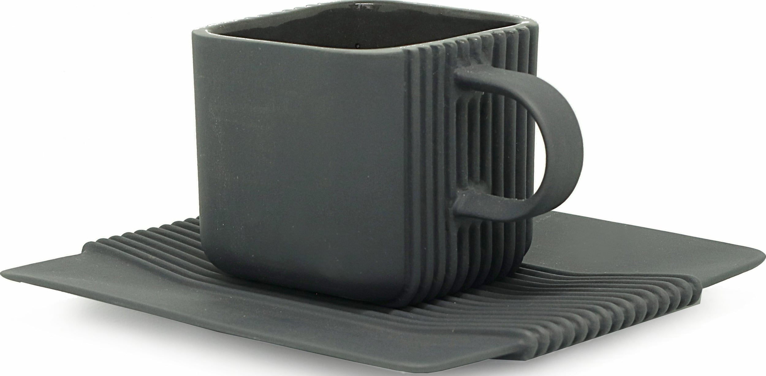 System Tasse schwarz mit Untertasse