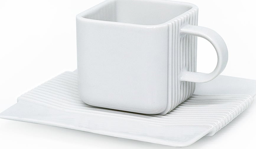 System Tasse weiß mit Untertasse