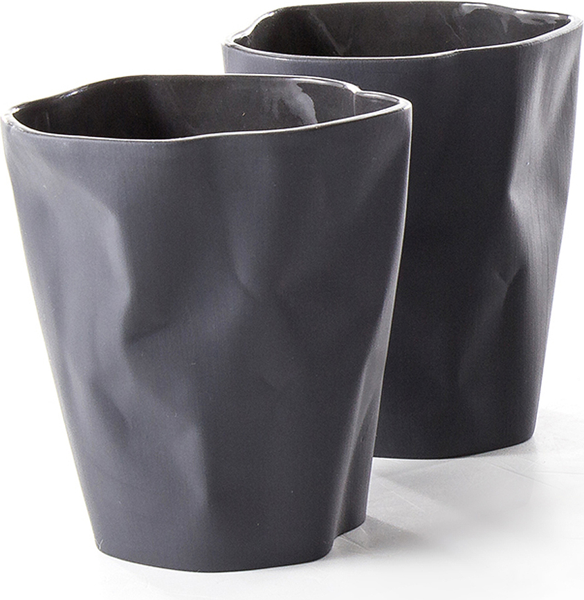 Taza arrugada Ćmielów, negro