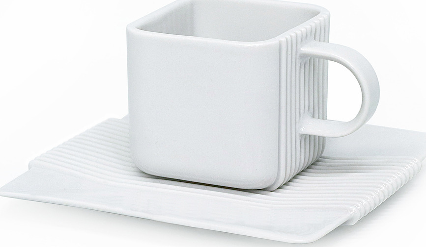 Taza con Plato System, blanca
