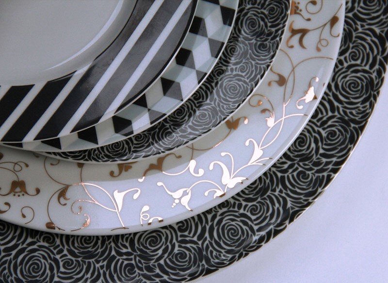 Cosmopolitan Plat de Service 32 cm, Mix & Match, motif oriental, doré