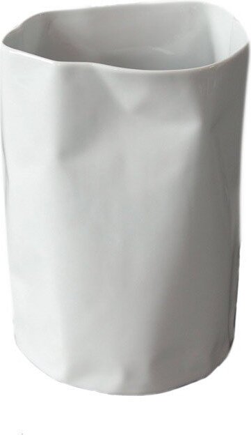 Vase forme irrégulière, bas, blanc