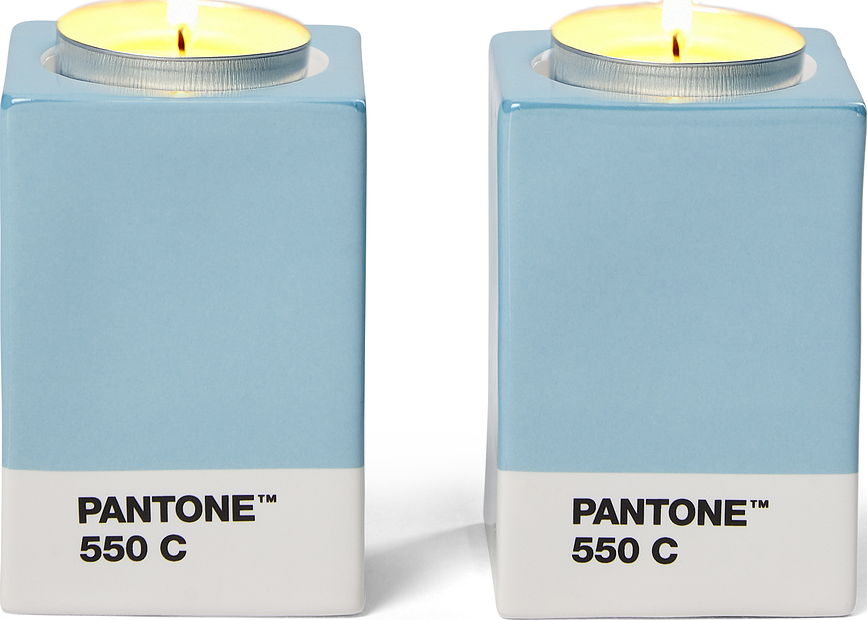 Pantone Κηροπήγια για κλασικά κεριά ή ρεσό, κίτρινα, 2 τμχ