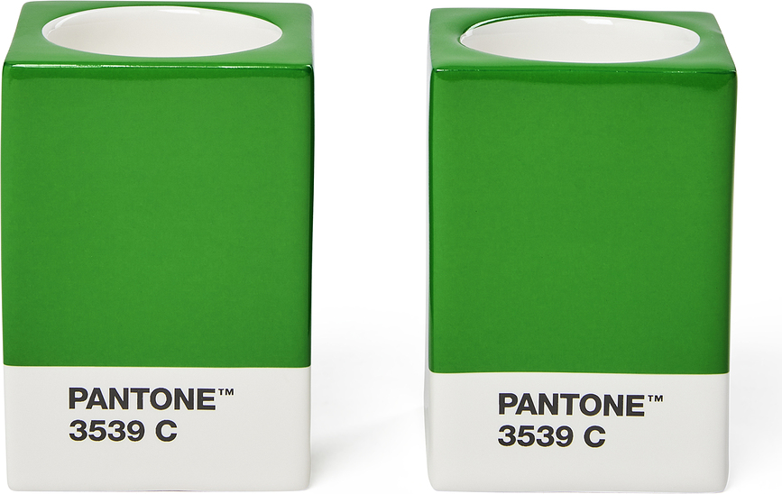 Pantone Κηροπήγια για κλασικά κεριά ή ρεσό, πράσινα, 2 τμχ