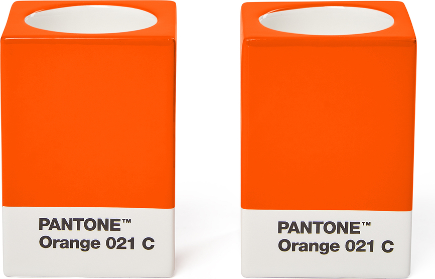 Pantone Svečniki za klasične sveče ali čajne svečke, oranžni, 2 kosa