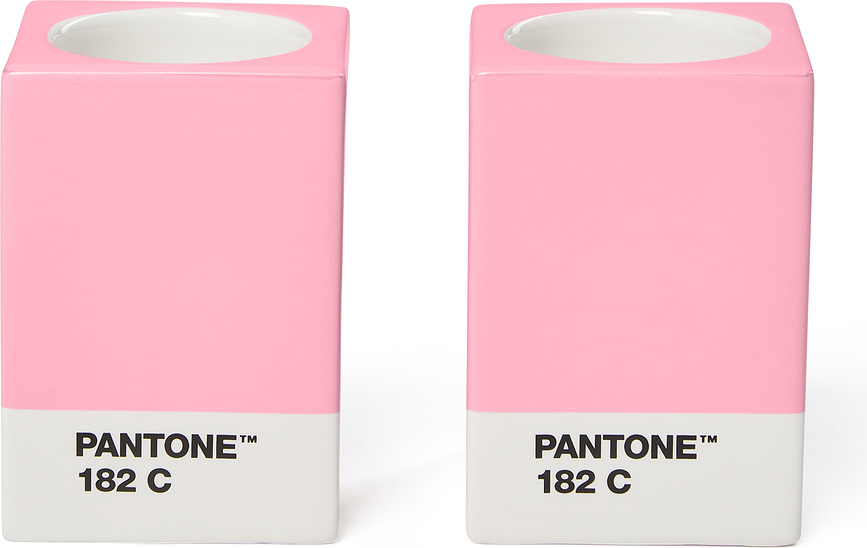Pantone Svečniki za klasične sveče ali čajne svečke, svetlo roza, 2 kosa