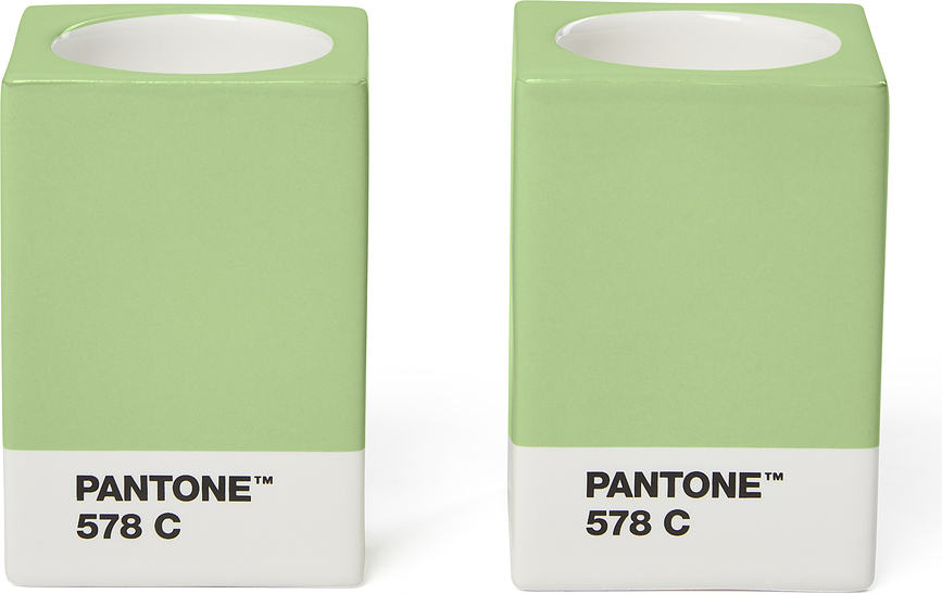 Pantone Svečniki za klasične sveče ali čajne svečke, svetlo zeleni, 2 kosa