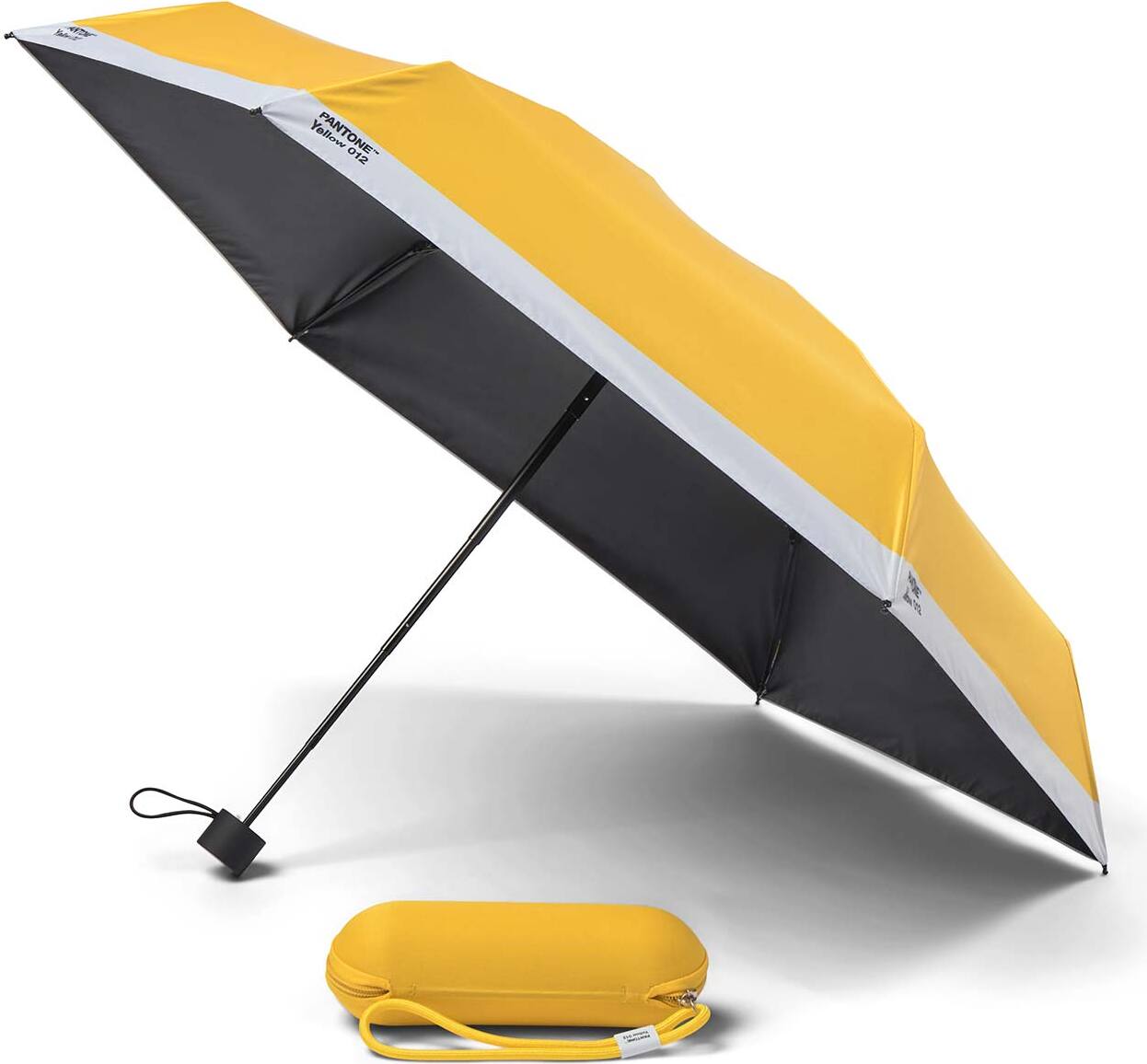 Pantone Travel Regenschirm gelb mit Etui