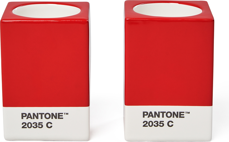 Portacandele Pantone per candele classiche o tealight, rosso, 2 pz.