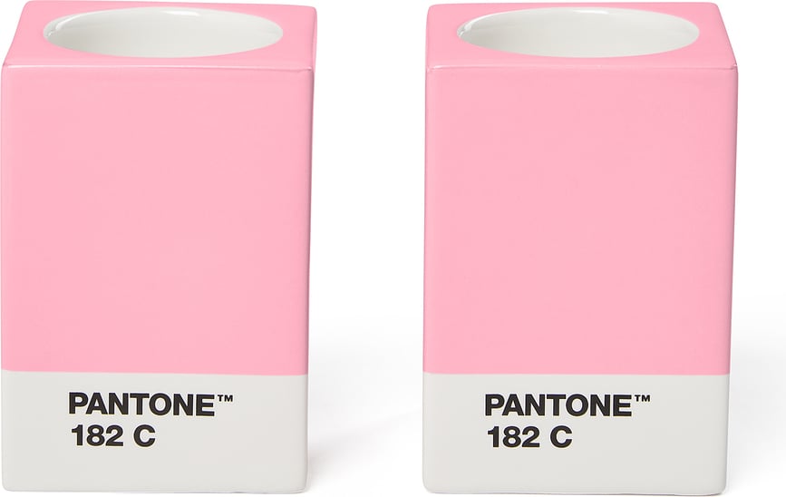 Suporturi lumânări Pantone, roz deschis, 2 buc.