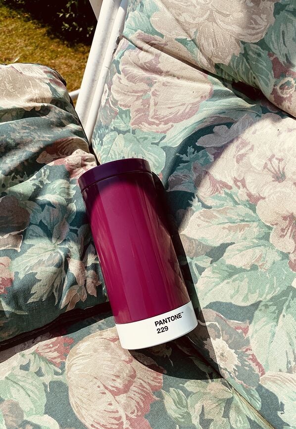 Taza de viaje Pantone, 430 ml, naranja