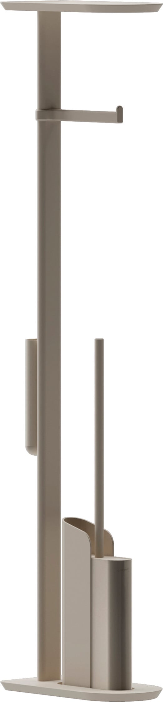 Flat Toilettenpapierhalter und WC-Bürste, beige