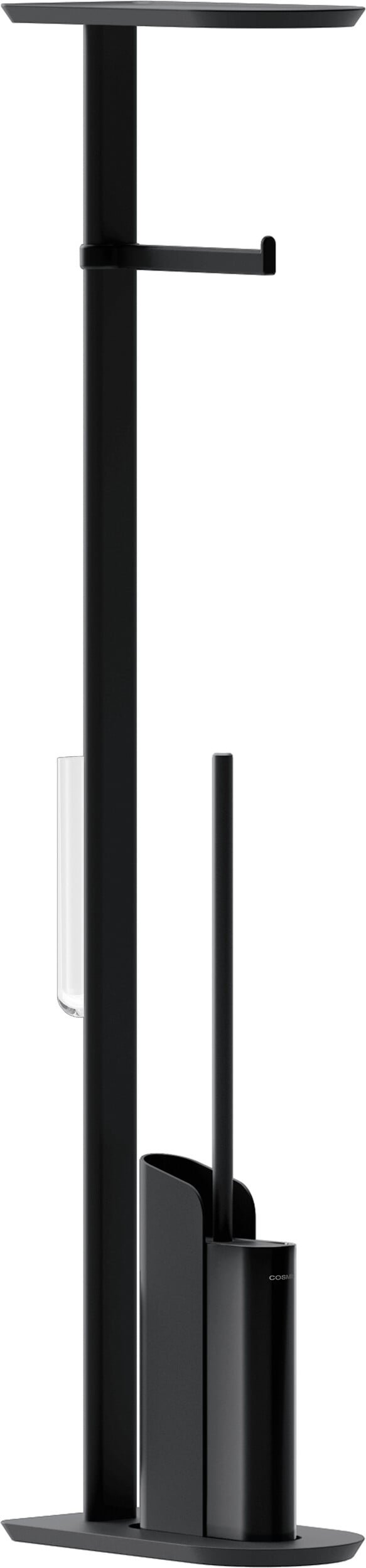Flat Toilettenpapierhalter und WC-Bürste, schwarz