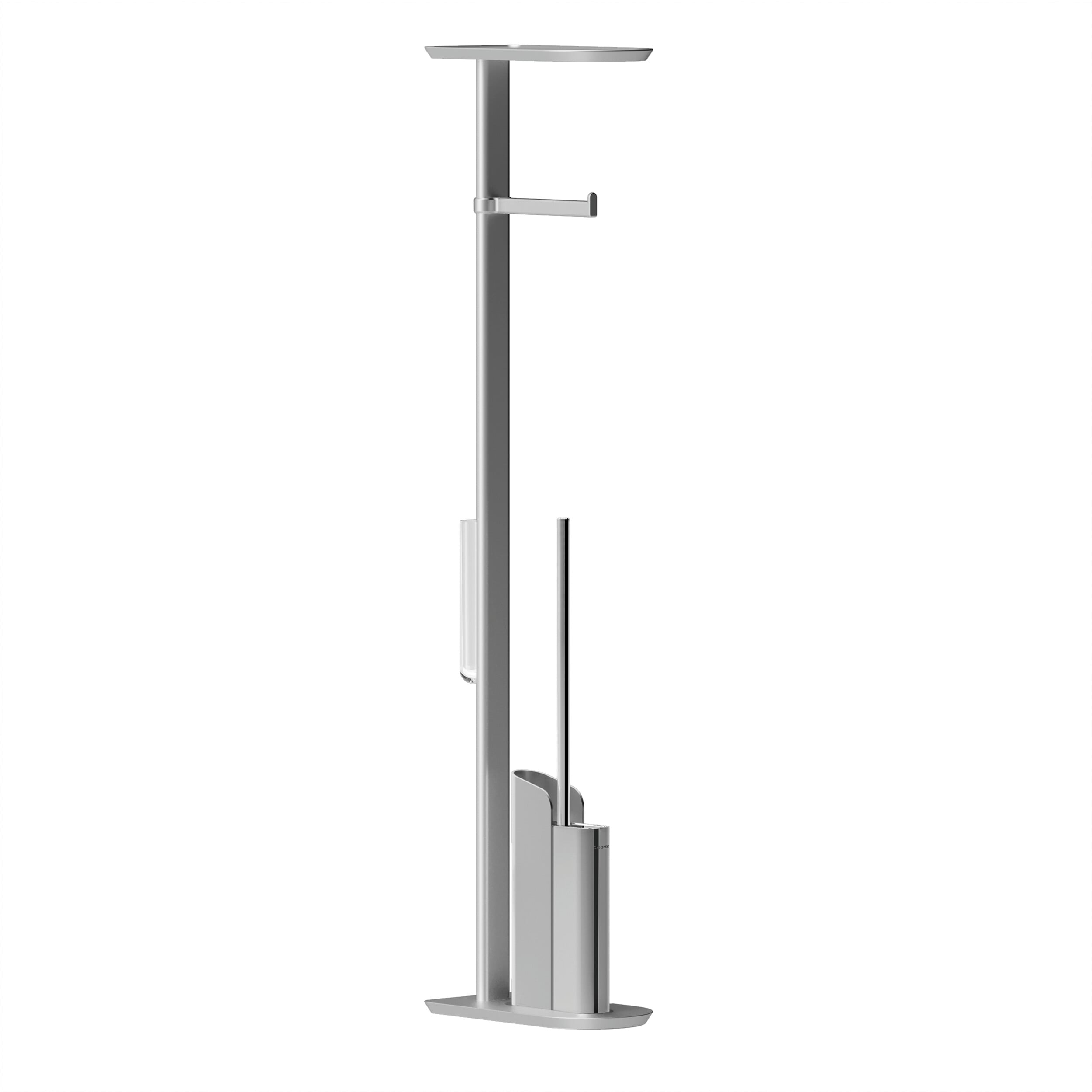 Flat Toilettenpapierhalter und WC-Bürste, silber