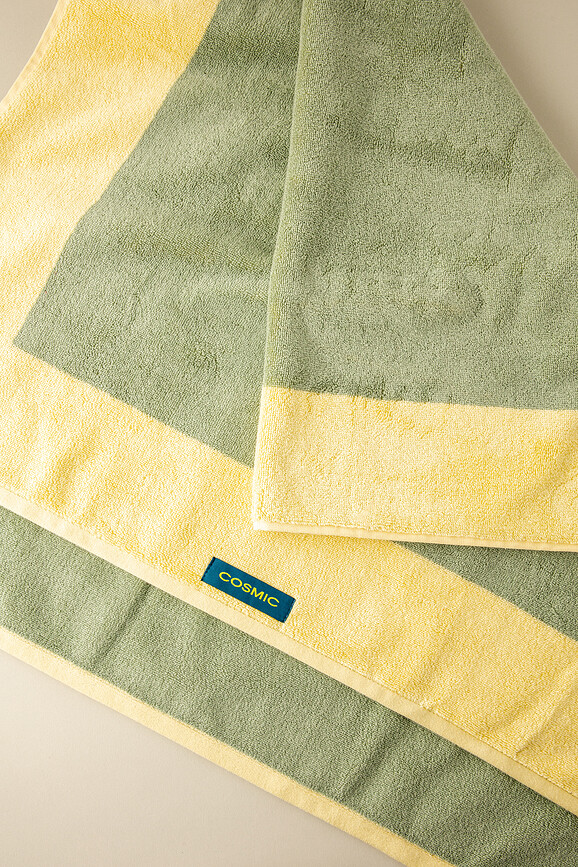Textil Badhanddoek 70 x 140 cm, groen-geel