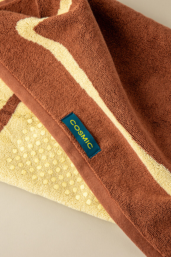 Textil badmat 50 x 70 cm, bruin-geel