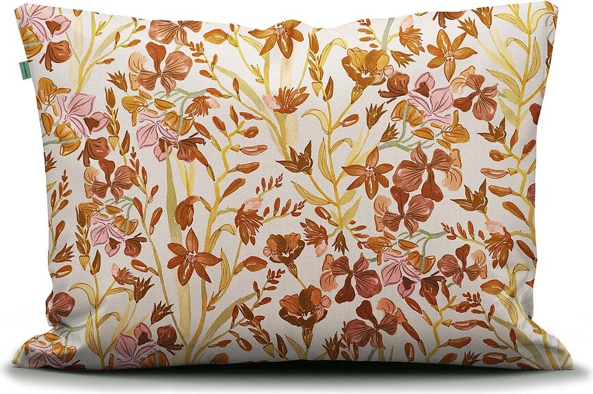 Funda de almohada Floral Fiesta, 60 x 70 cm, ocre