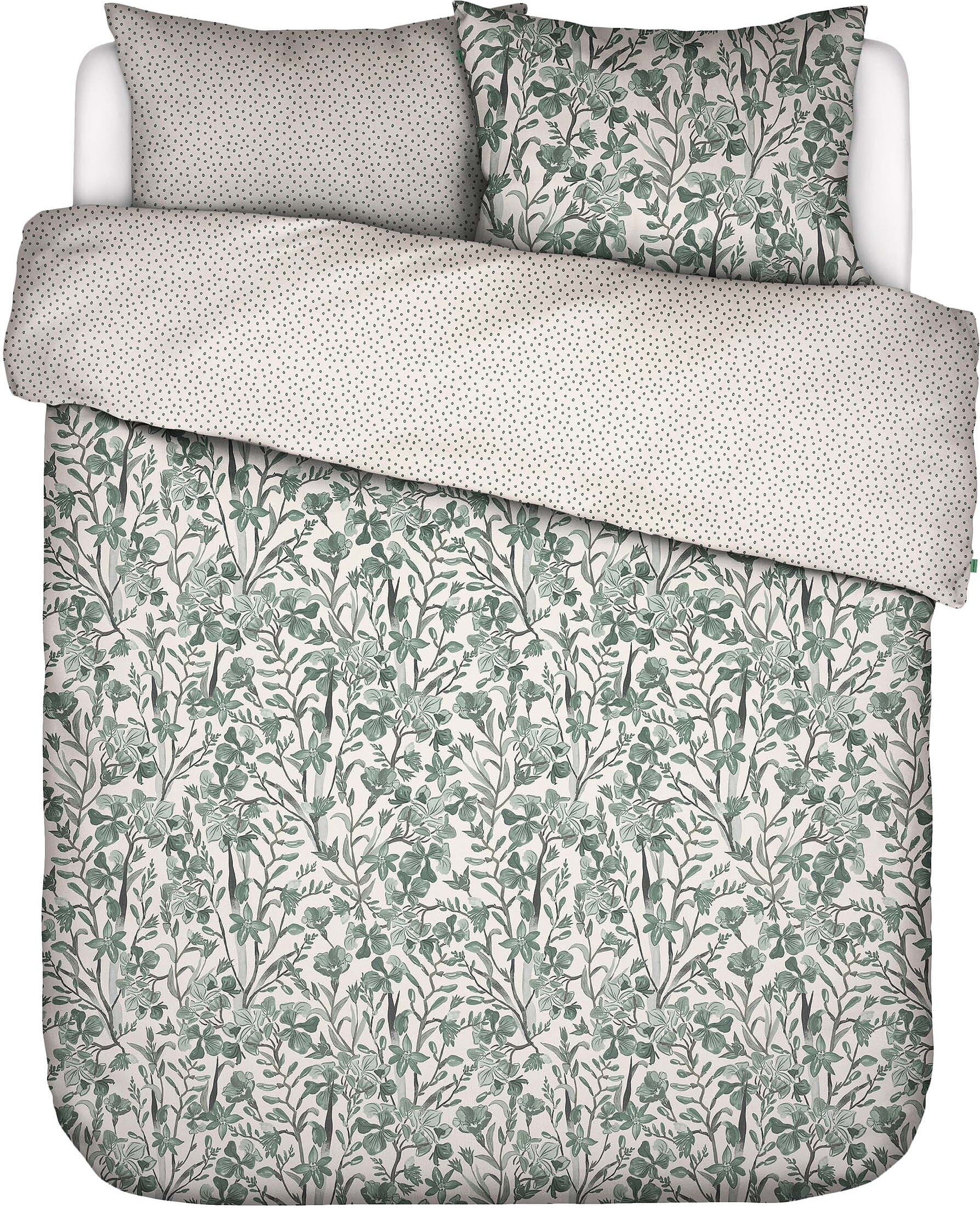 Funda Nórdica Floral Fiesta, 200 x 220 cm, verde, estampado floral, Set de 3 piezas (2 fundas de almohada 60 x 70 cm) Funda Nórdica Floral Fiesta, 200 x 220 cm, verde, estampado floral, Set de 3 piezas (2 fundas de almohada 60 x 70 cm)