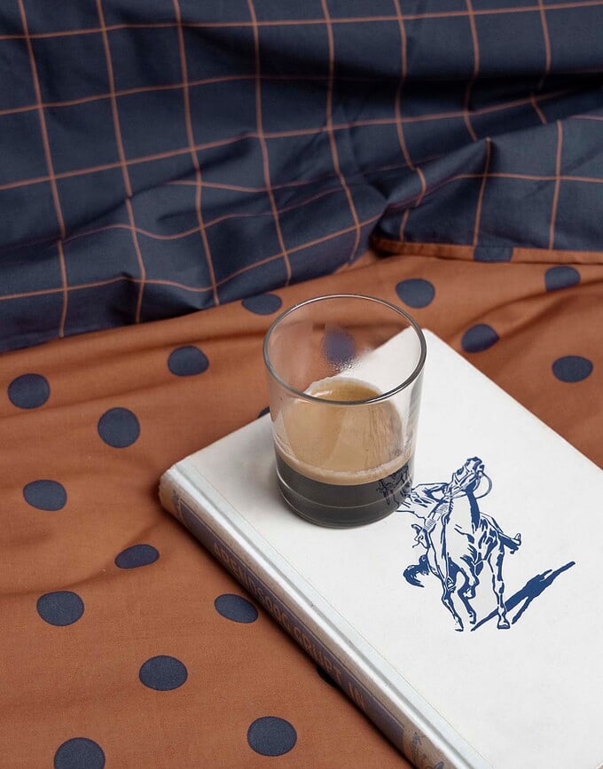 Juego de Funda Nórdica Turn Over, nogal, 135 x 200 cm, con funda de almohada 80 x 80 cm