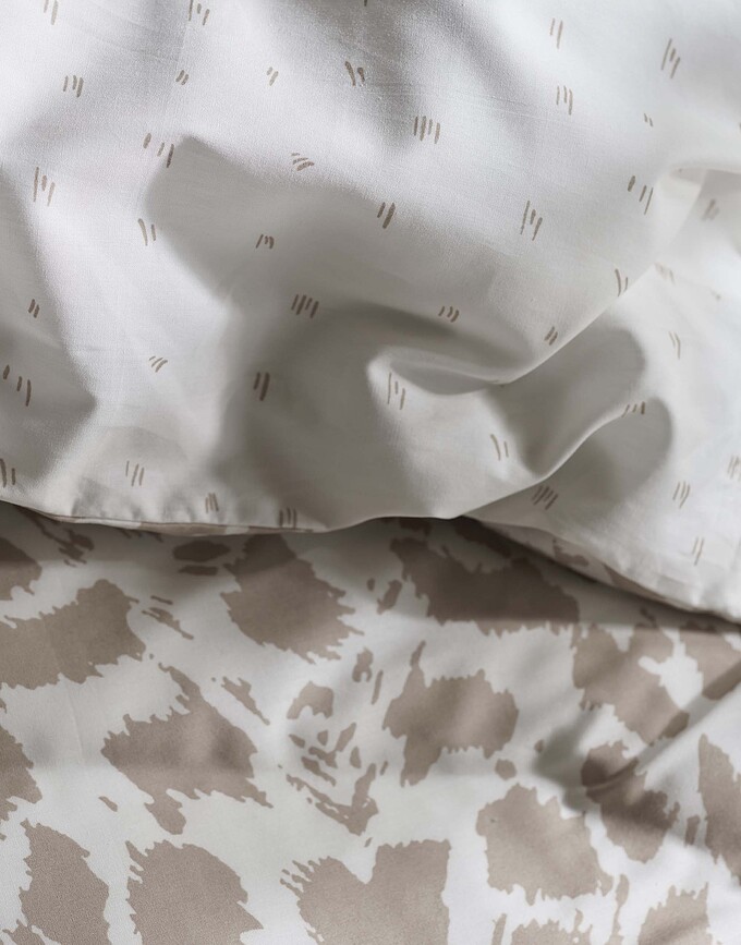 Juego de Funda Nórdica Wild Thing, 155 x 220 cm, beige claro, con funda de almohada 80 x 80 cm