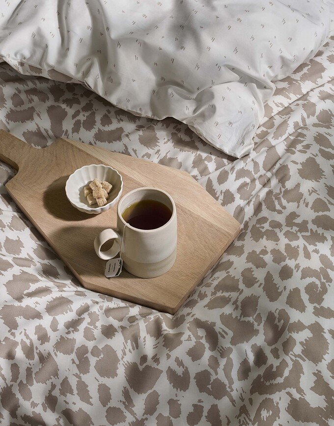 Juego de Funda Nórdica Wild Thing, 155 x 220 cm, beige claro, con funda de almohada 80 x 80 cm