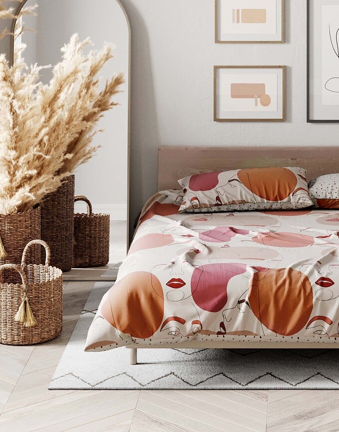 Juego de Funda Nórdica Femme Fatale, 240 x 220 cm, con 2 fundas de almohada 60 x 70 cm