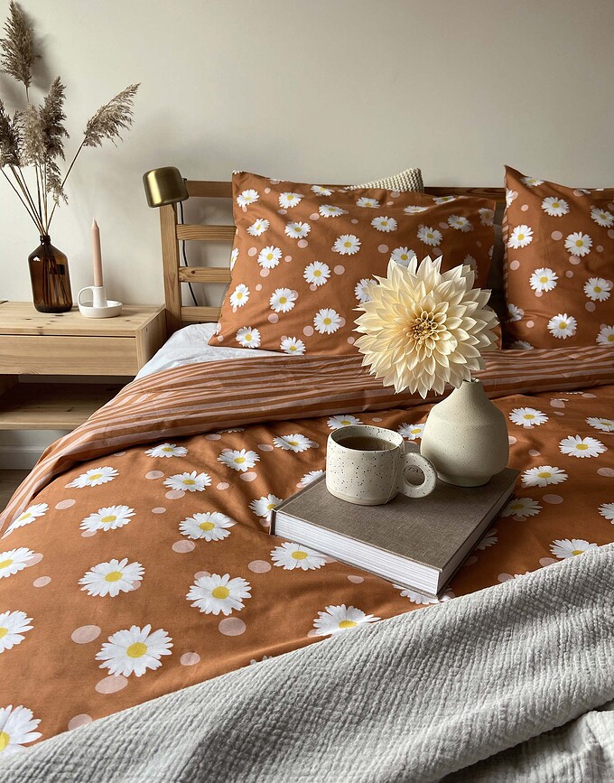 Oopsie Daisy Parure de Lit, 140 x 220 cm, Taie d'Oreiller 60 x 70 cm