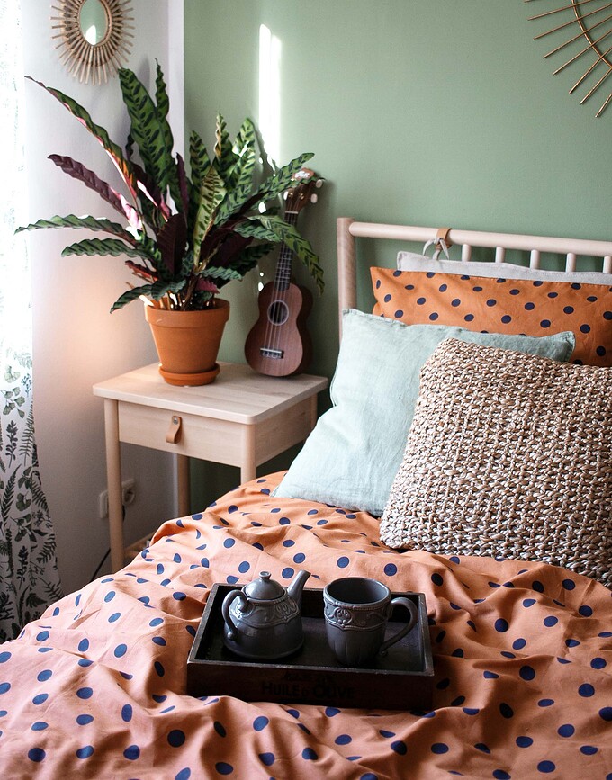 Turn Over Σετ Παπλωματοθήκης, καρυδί, 135x200 cm, με μαξιλαροθήκη 80x80 cm